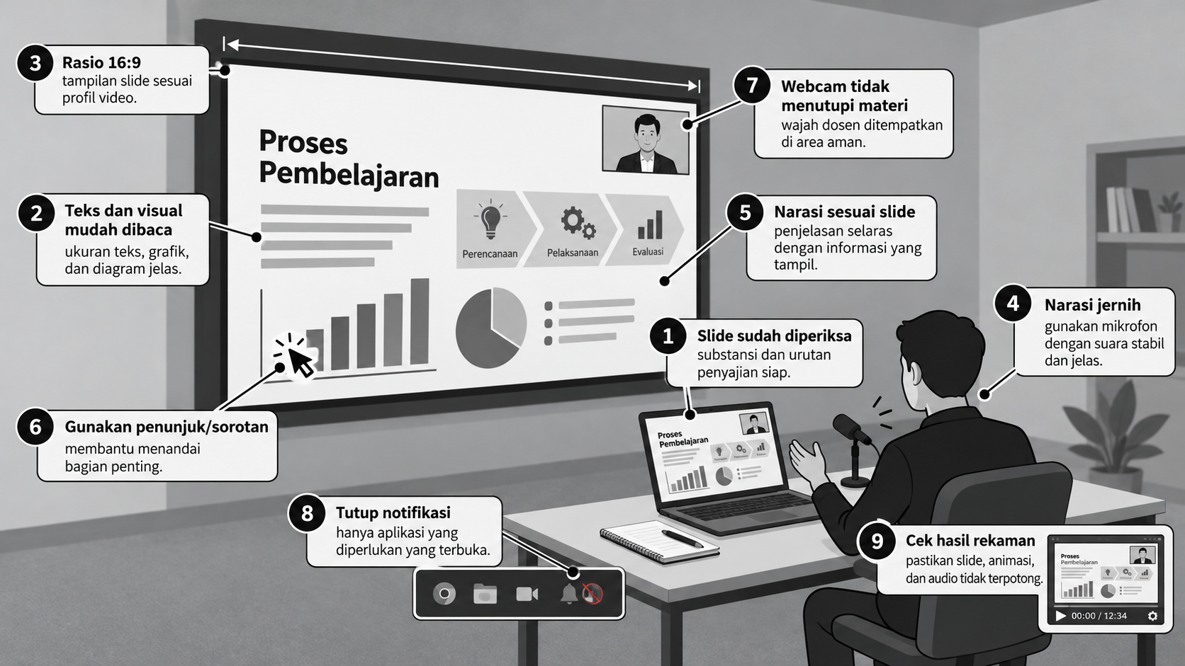 Infografik Panduan Rekaman Pembelajaran