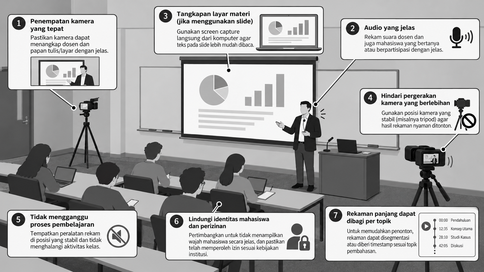 Infografis Perekaman Kuliah yang Efektif